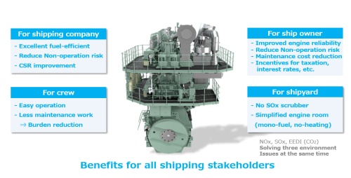 Advantages of MGO-mono-fueled engine